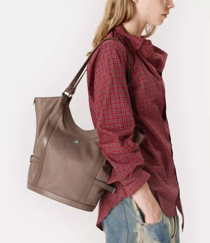Bolso de hombro grande Olive