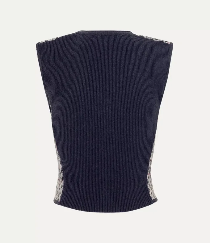 Chaleco de tartán desgastado