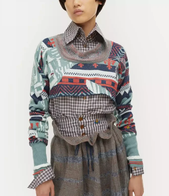 Top corto Broken Fair Isle